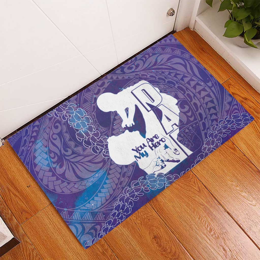 Purple Polynesia Father's Day Rubber Doormat Dad You Are My Hero LT14 - Polynesian Pride