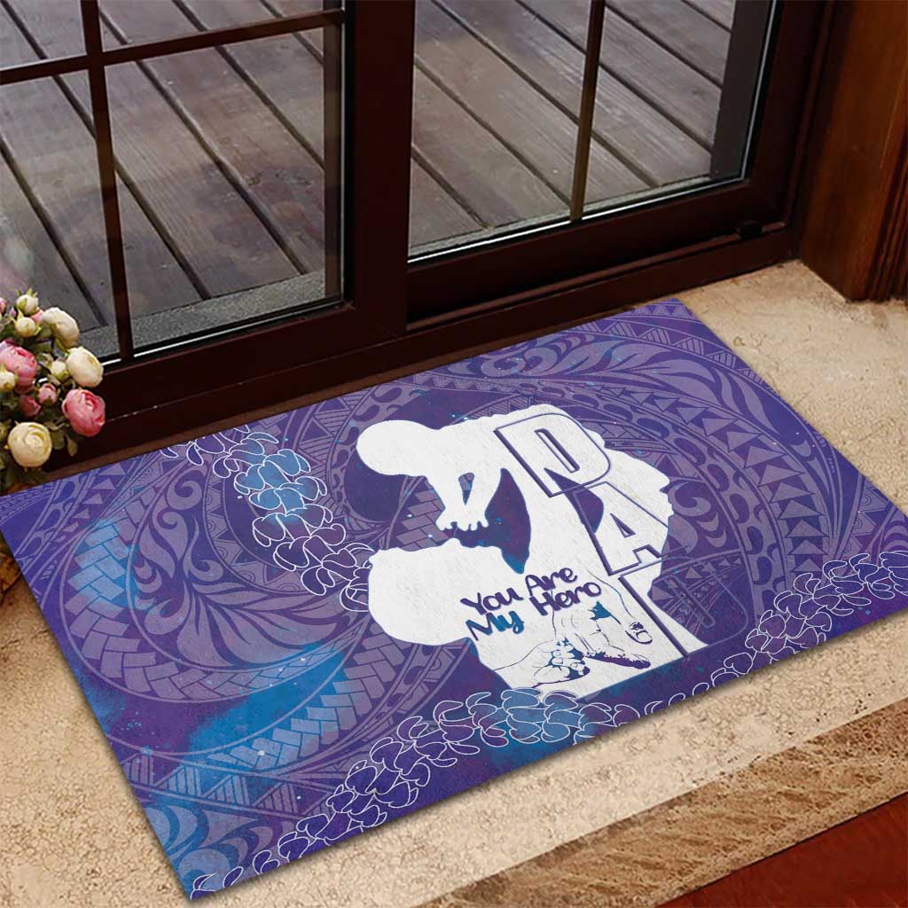 Purple Polynesia Father's Day Rubber Doormat Dad You Are My Hero LT14 - Polynesian Pride