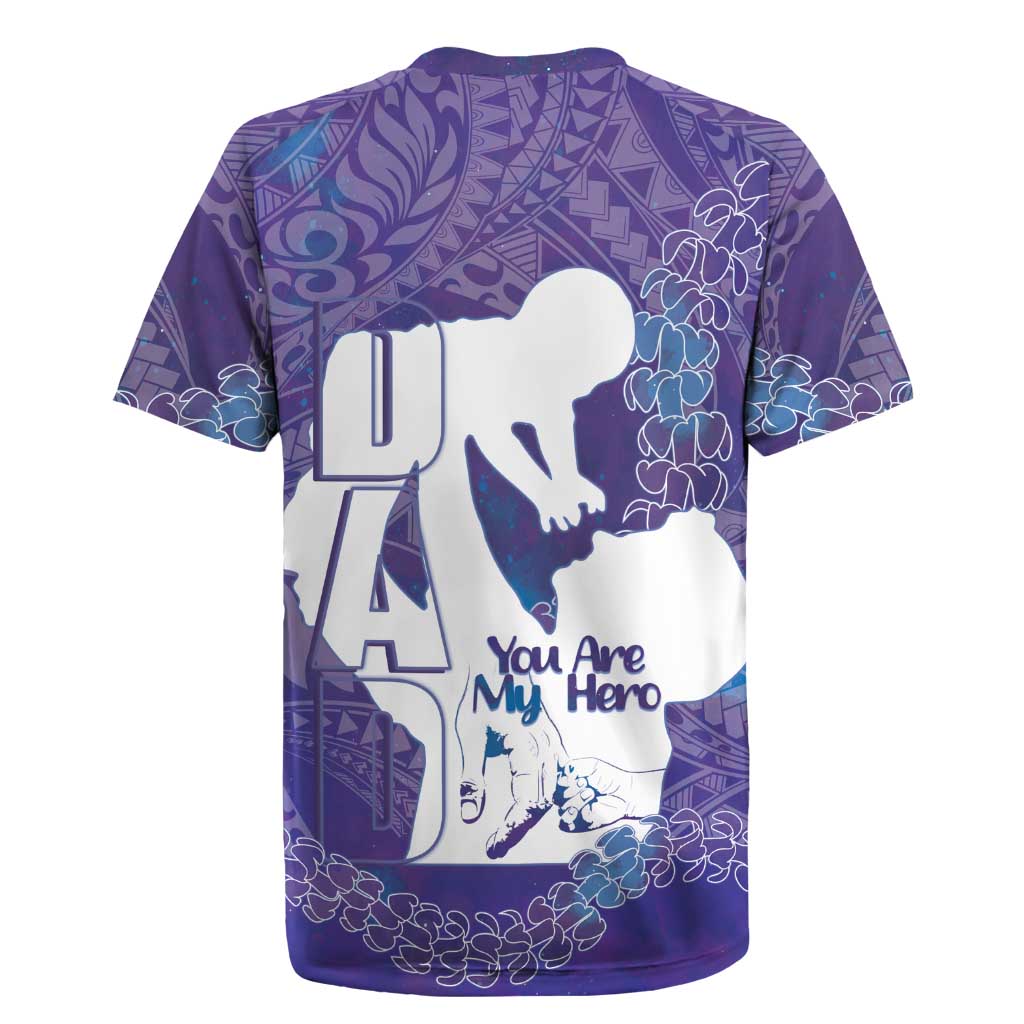 Purple Polynesia Father's Day Rugby Jersey Dad You Are My Hero