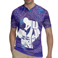 Purple Polynesia Father's Day Rugby Jersey Dad You Are My Hero