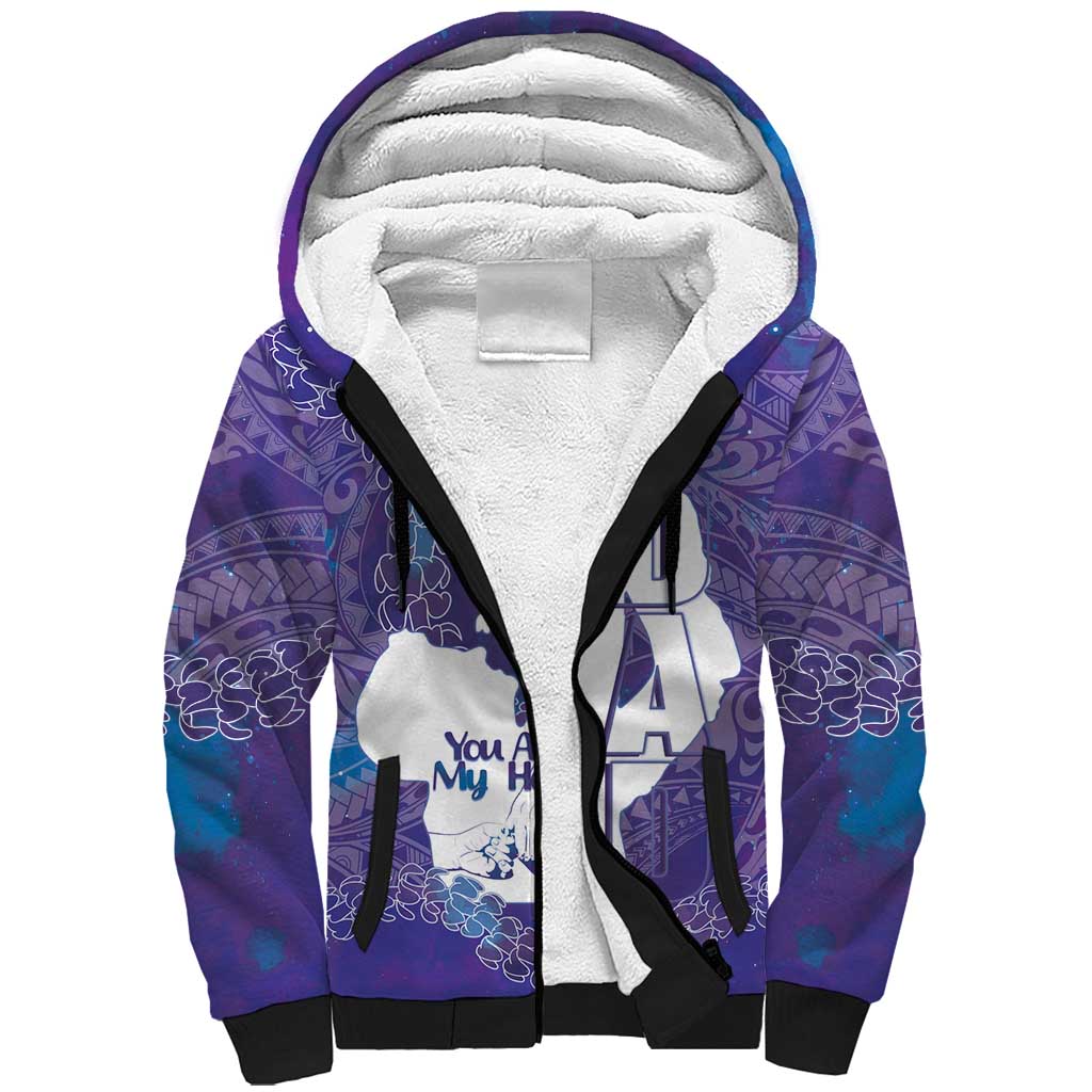 Purple Polynesia Father's Day Sherpa Hoodie Dad You Are My Hero LT14 Unisex Purple - Polynesian Pride