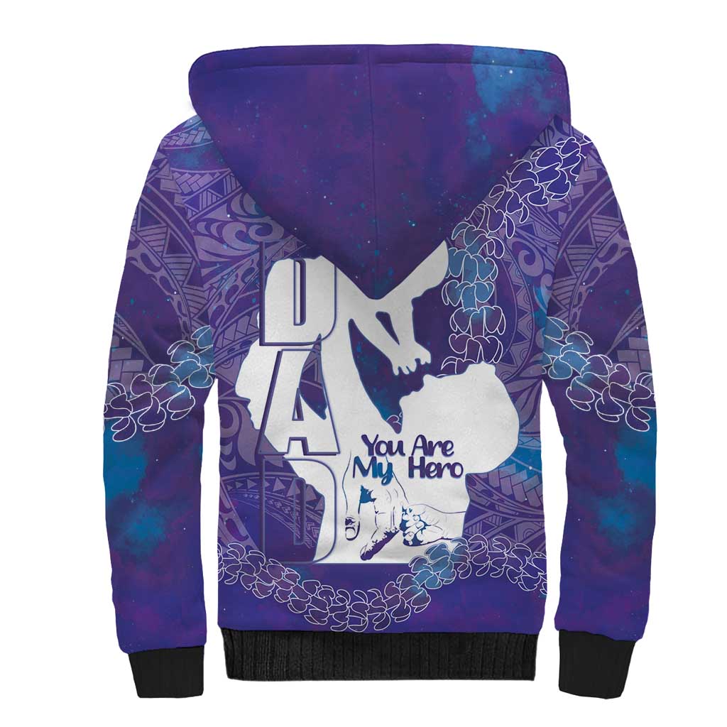 Purple Polynesia Father's Day Sherpa Hoodie Dad You Are My Hero LT14 - Polynesian Pride