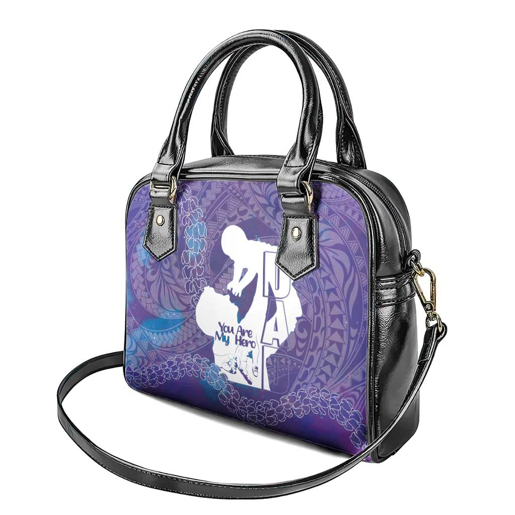 Purple Polynesia Father's Day Shoulder Handbag Dad You Are My Hero