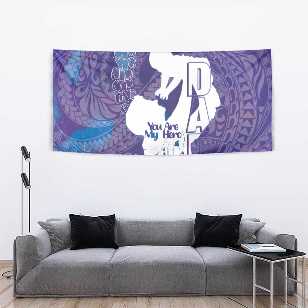 Purple Polynesia Father's Day Tapestry Dad You Are My Hero