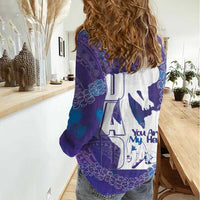 Purple Polynesia Father's Day Women Casual Shirt Dad You Are My Hero