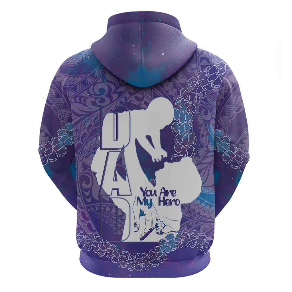 Purple Polynesia Father's Day Zip Hoodie Dad You Are My Hero