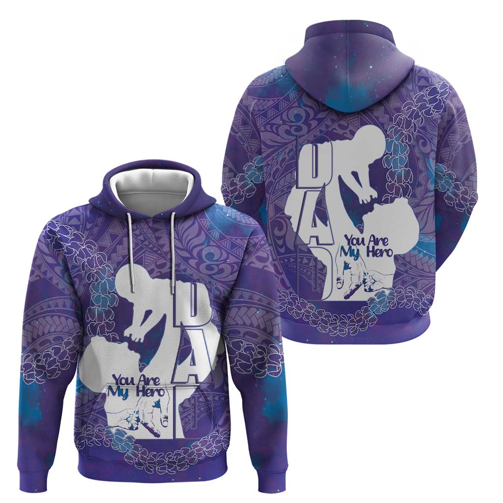 Purple Polynesia Father's Day Zip Hoodie Dad You Are My Hero