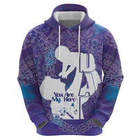 Purple Polynesia Father's Day Zip Hoodie Dad You Are My Hero