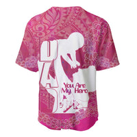 Pink Polynesia Father's Day Baseball Jersey Dad You Are My Hero