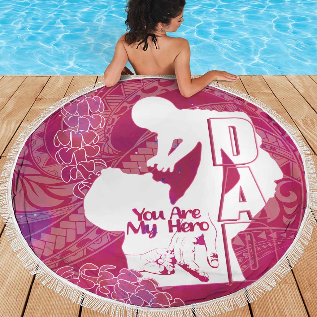 Pink Polynesia Father's Day Beach Blanket Dad You Are My Hero LT14 - Polynesian Pride