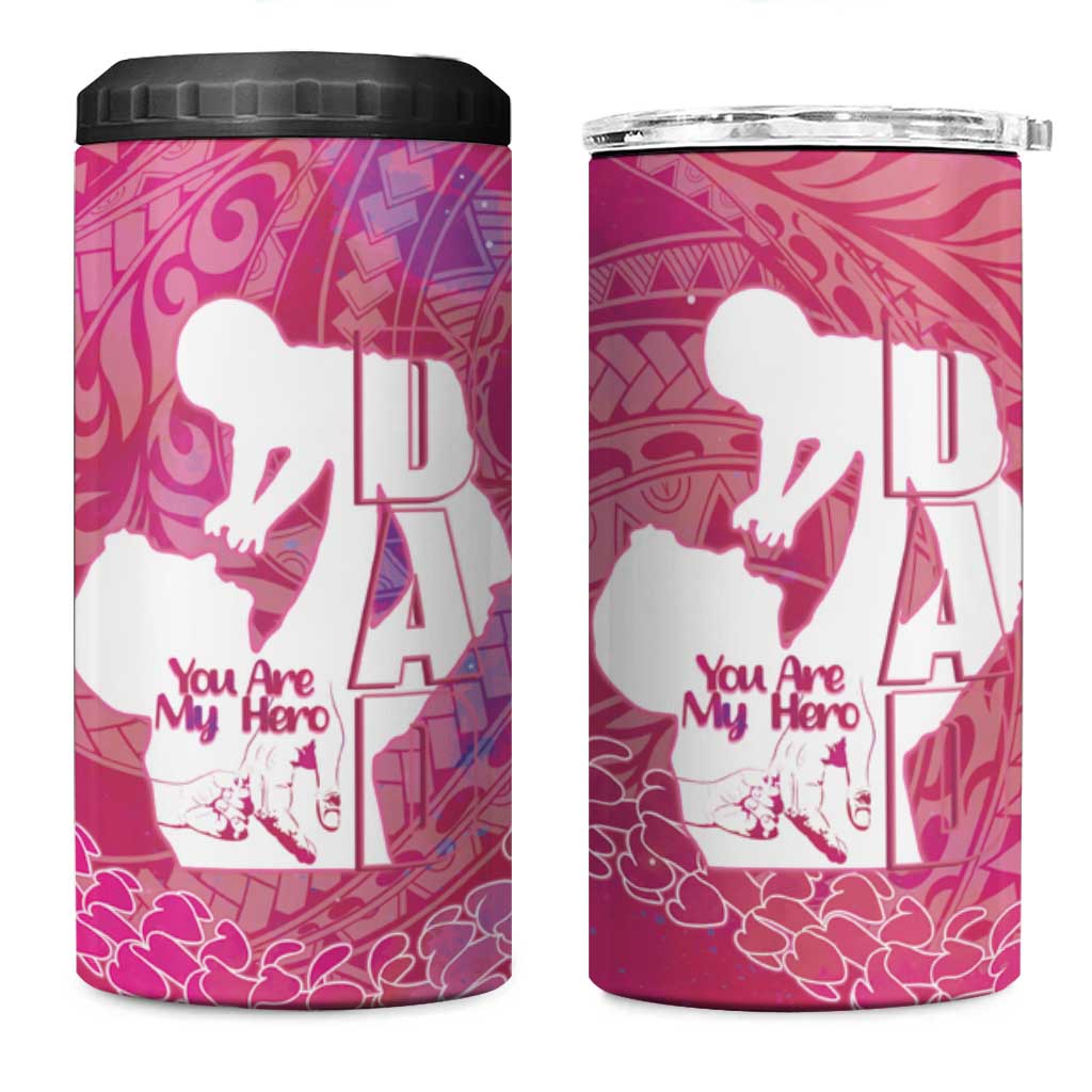 Pink Polynesia Father's Day 4 in 1 Can Cooler Tumbler Dad You Are My Hero LT14 One Size: 16 oz Pink - Polynesian Pride