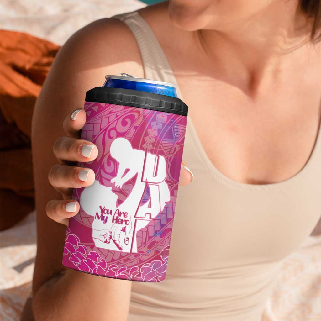 Pink Polynesia Father's Day 4 in 1 Can Cooler Tumbler Dad You Are My Hero LT14 - Polynesian Pride