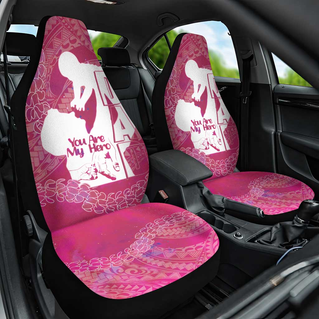 Pink Polynesia Father's Day Car Seat Cover Dad You Are My Hero