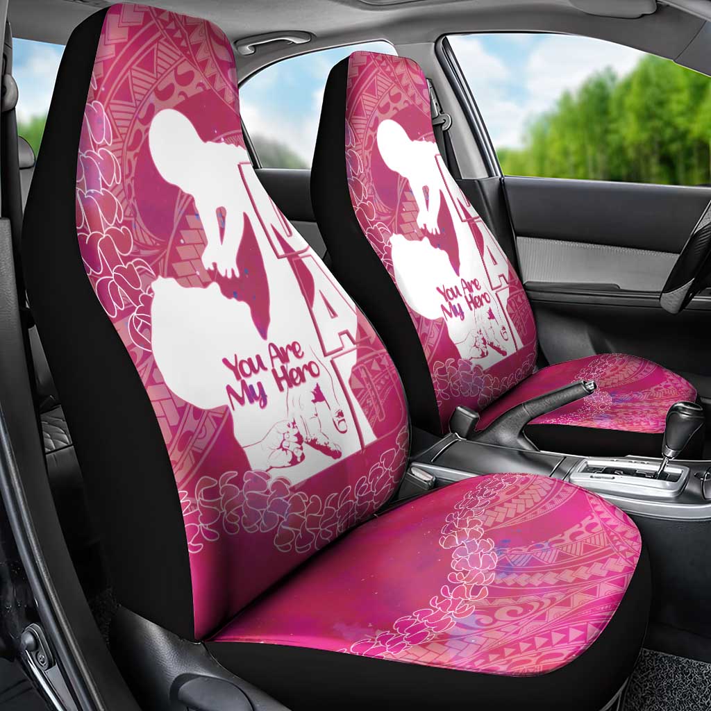 Pink Polynesia Father's Day Car Seat Cover Dad You Are My Hero
