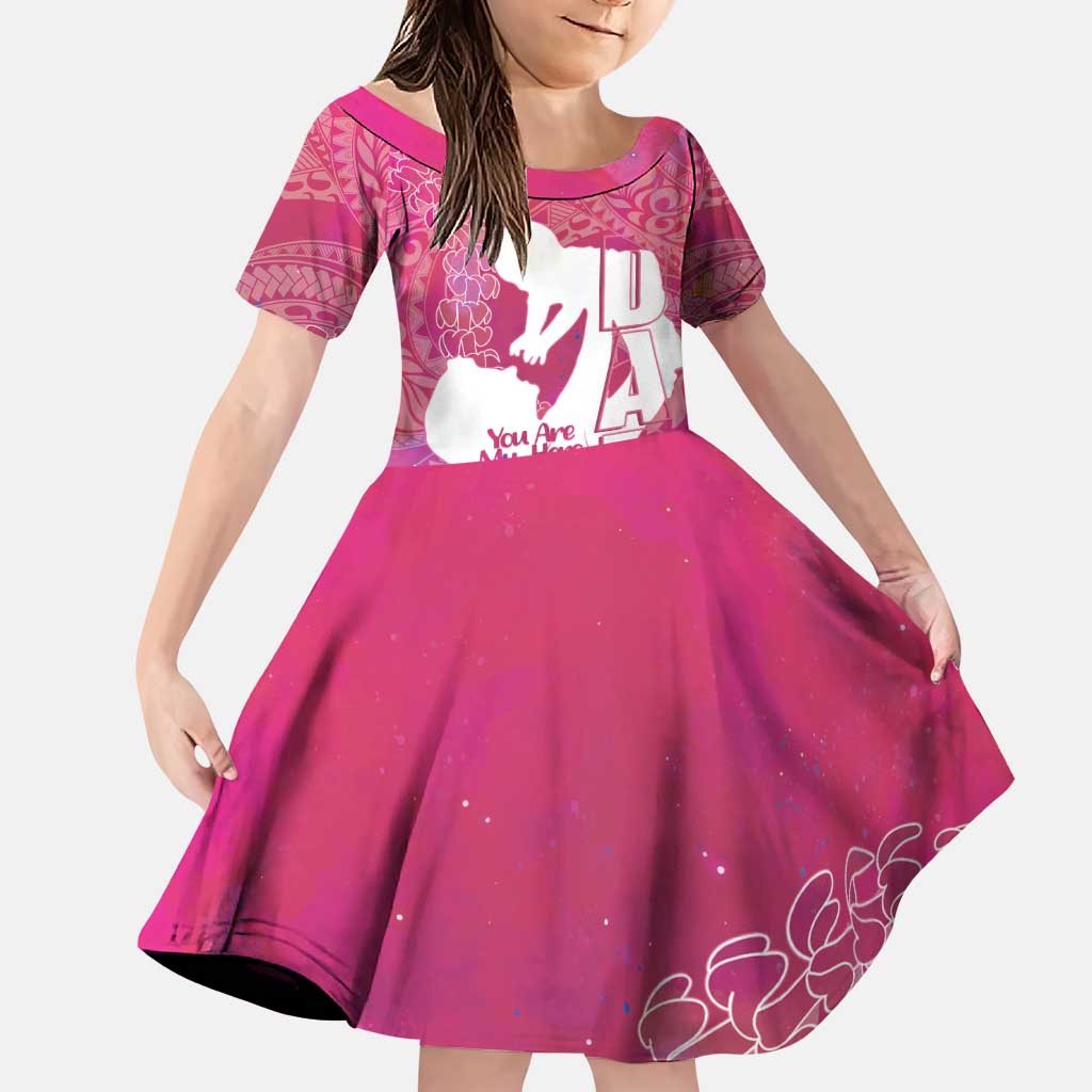 Pink Polynesia Father's Day Family Matching Puletasi and Hawaiian Shirt Dad You Are My Hero