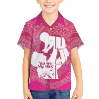 Pink Polynesia Father's Day Family Matching Short Sleeve Bodycon Dress and Hawaiian Shirt Dad You Are My Hero