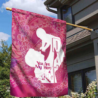 Pink Polynesia Father's Day Garden Flag Dad You Are My Hero