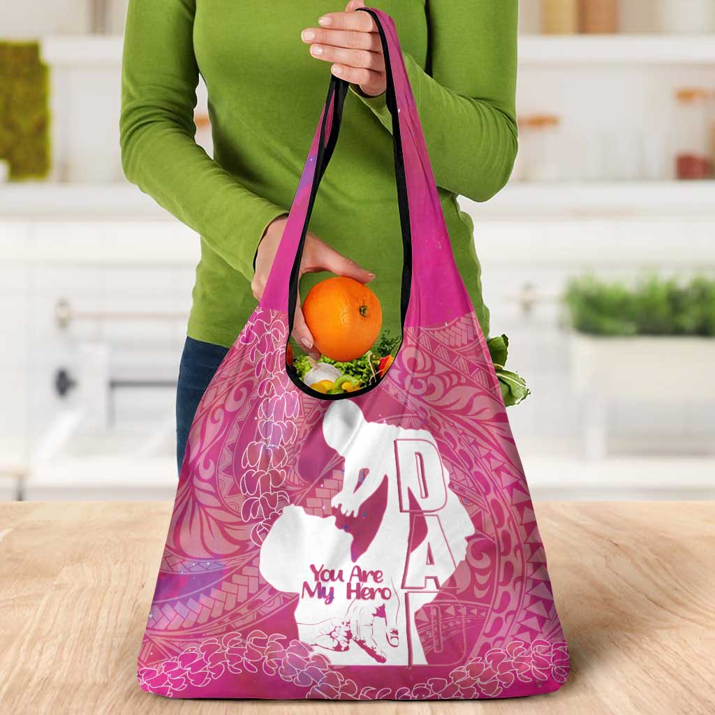 Pink Polynesia Father's Day Grocery Bag Dad You Are My Hero LT14 - Polynesian Pride