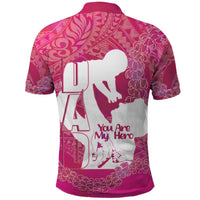 Pink Polynesia Father's Day Polo Shirt Dad You Are My Hero