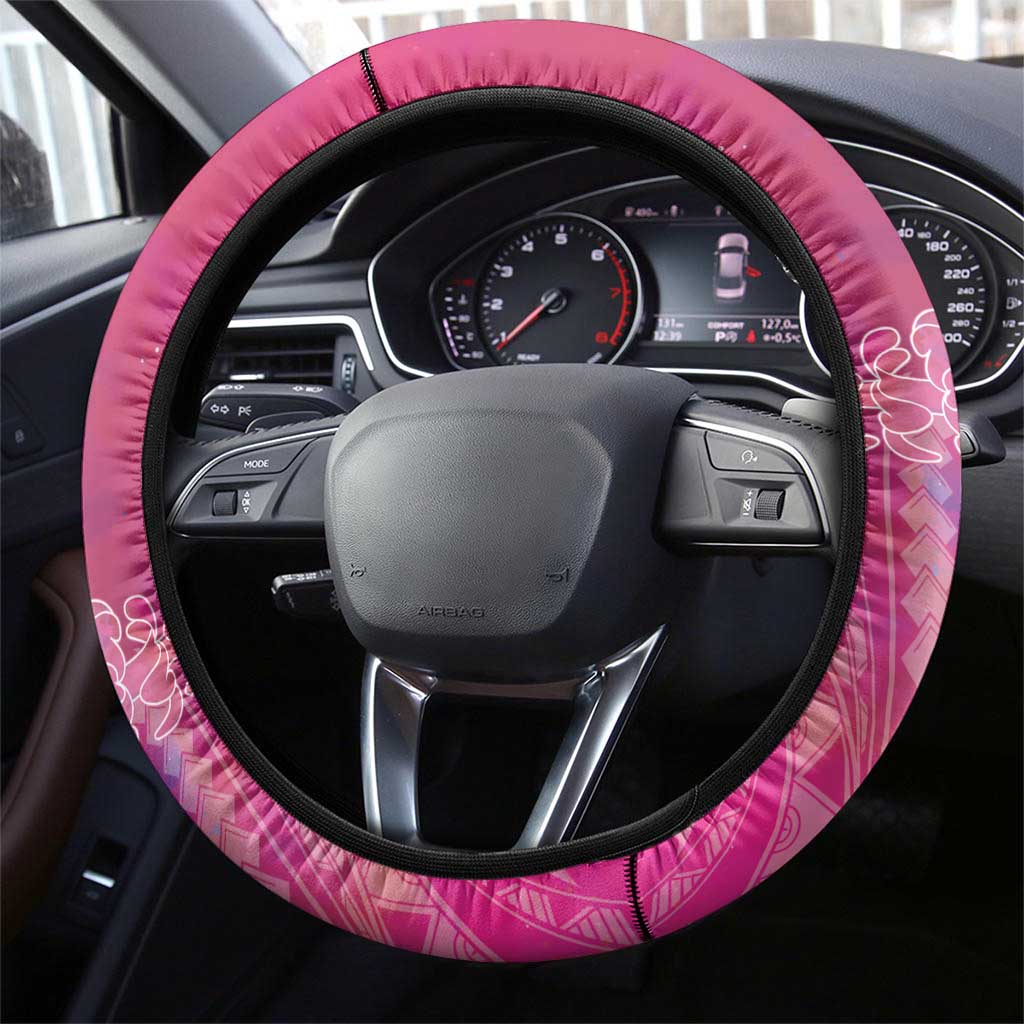 Pink Polynesia Father's Day Steering Wheel Cover Dad You Are My Hero LT14 - Polynesian Pride
