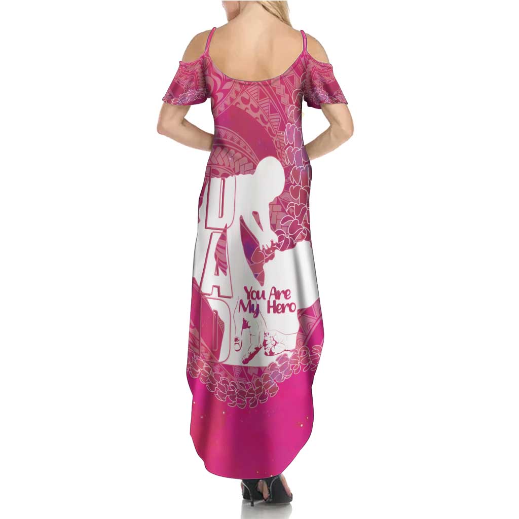 Pink Polynesia Father's Day Summer Maxi Dress Dad You Are My Hero