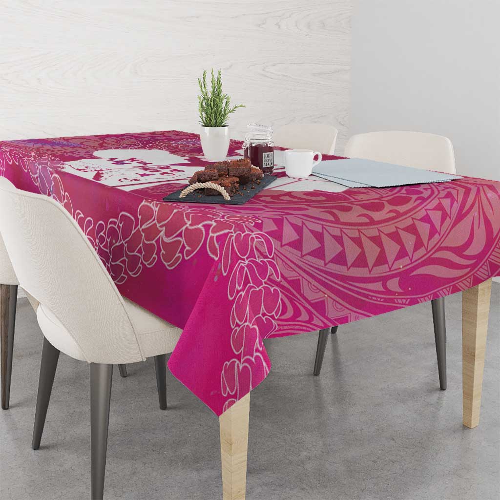 Pink Polynesia Father's Day Tablecloth Dad You Are My Hero