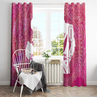 Pink Polynesia Father's Day Window Curtain Dad You Are My Hero