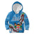 Fiji Day Kid Hoodie Fijian Tagimaucia Flower Polynesian Mix Tapa Pattern LT14 Blue - Polynesian Pride