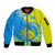 Palau Independence Day Sleeve Zip Bomber Jacket Happy 29th Anniversary Polynesian Hammerhead Shark LT14 Unisex Blue - Polynesian Pride