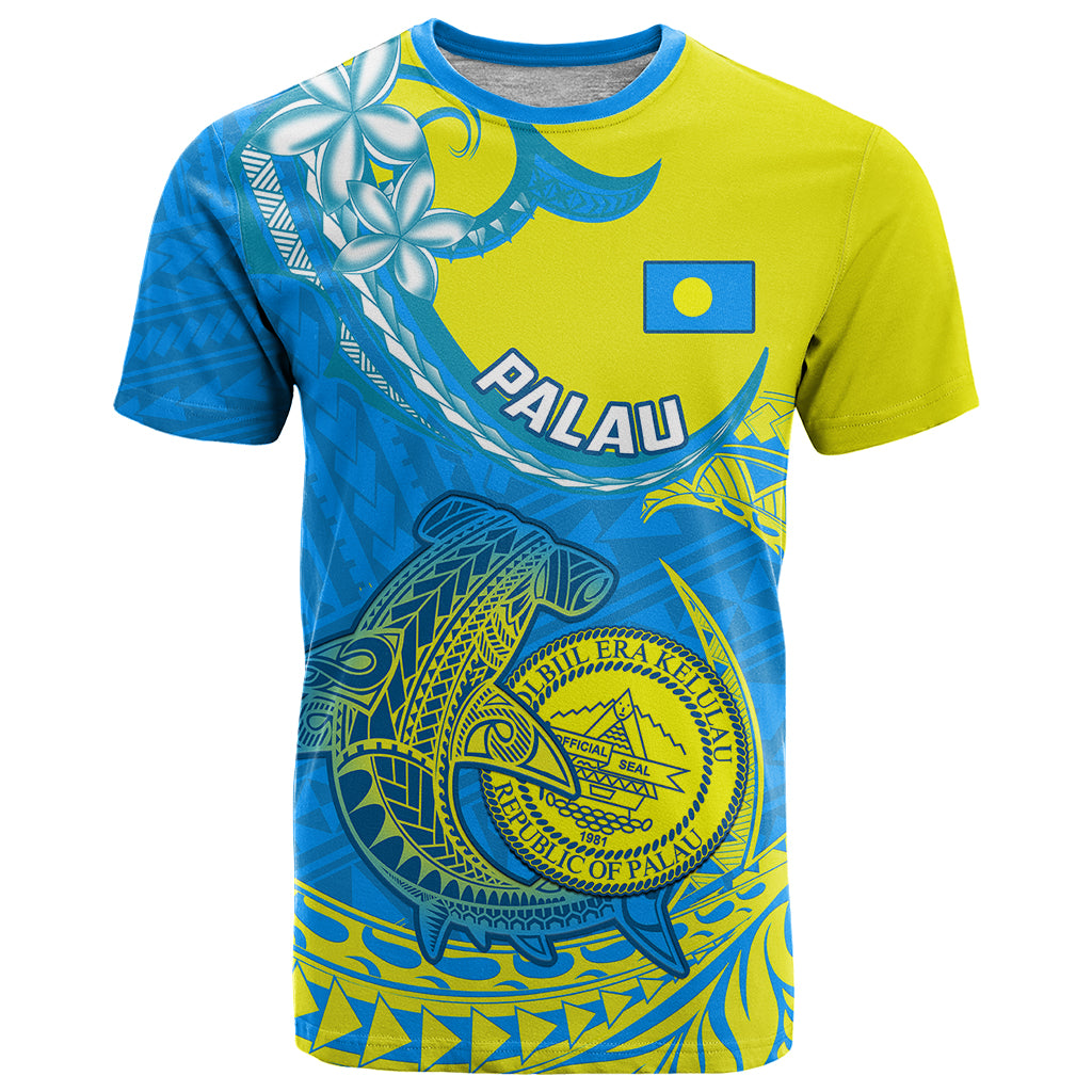 Palau Independence Day T Shirt Happy 29th Anniversary Polynesian Hammerhead Shark LT14 Blue - Polynesian Pride