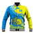 Personalised Palau Independence Day Baseball Jacket Happy 29th Anniversary Polynesian Hammerhead Shark LT14 Unisex Blue - Polynesian Pride