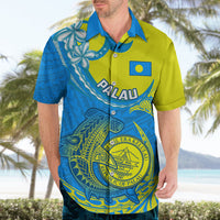 Personalised Palau Independence Day Hawaiian Shirt Happy 29th Anniversary Polynesian Hammerhead Shark LT14 - Polynesian Pride
