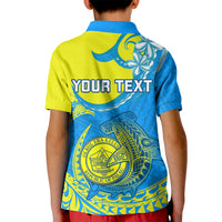Personalised Palau Independence Day Kid Polo Shirt Happy 29th Anniversary Polynesian Hammerhead Shark LT14 - Polynesian Pride