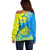 Personalised Palau Independence Day Off Shoulder Sweater Happy 29th Anniversary Polynesian Hammerhead Shark LT14 - Polynesian Pride