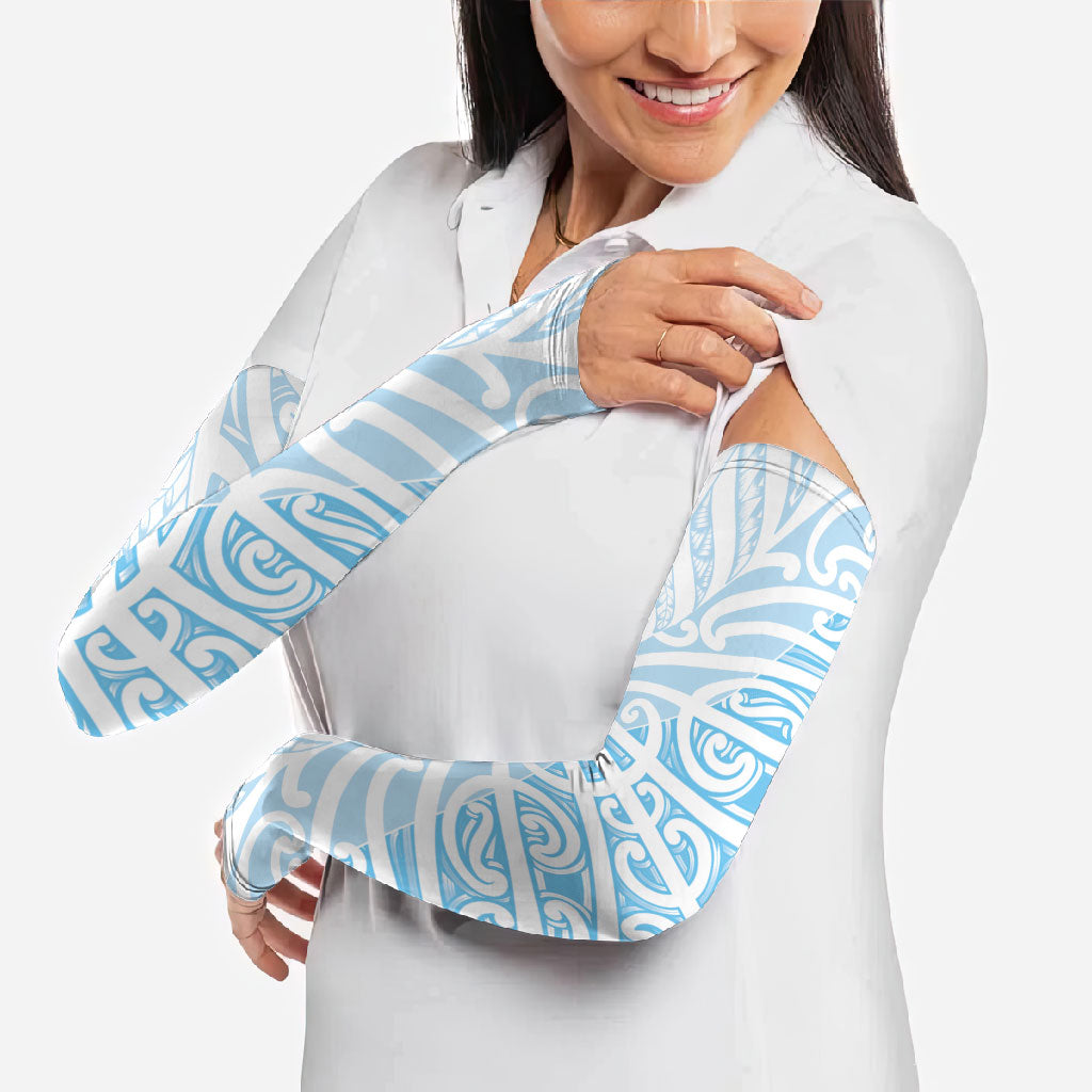 Blue New Zealand Puhoro Maori Tattoo Arm Sleeves