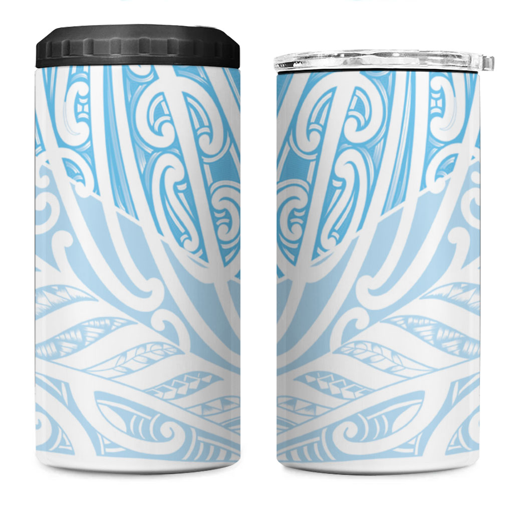 Blue New Zealand Puhoro Maori Tattoo 4 in 1 Can Cooler Tumbler