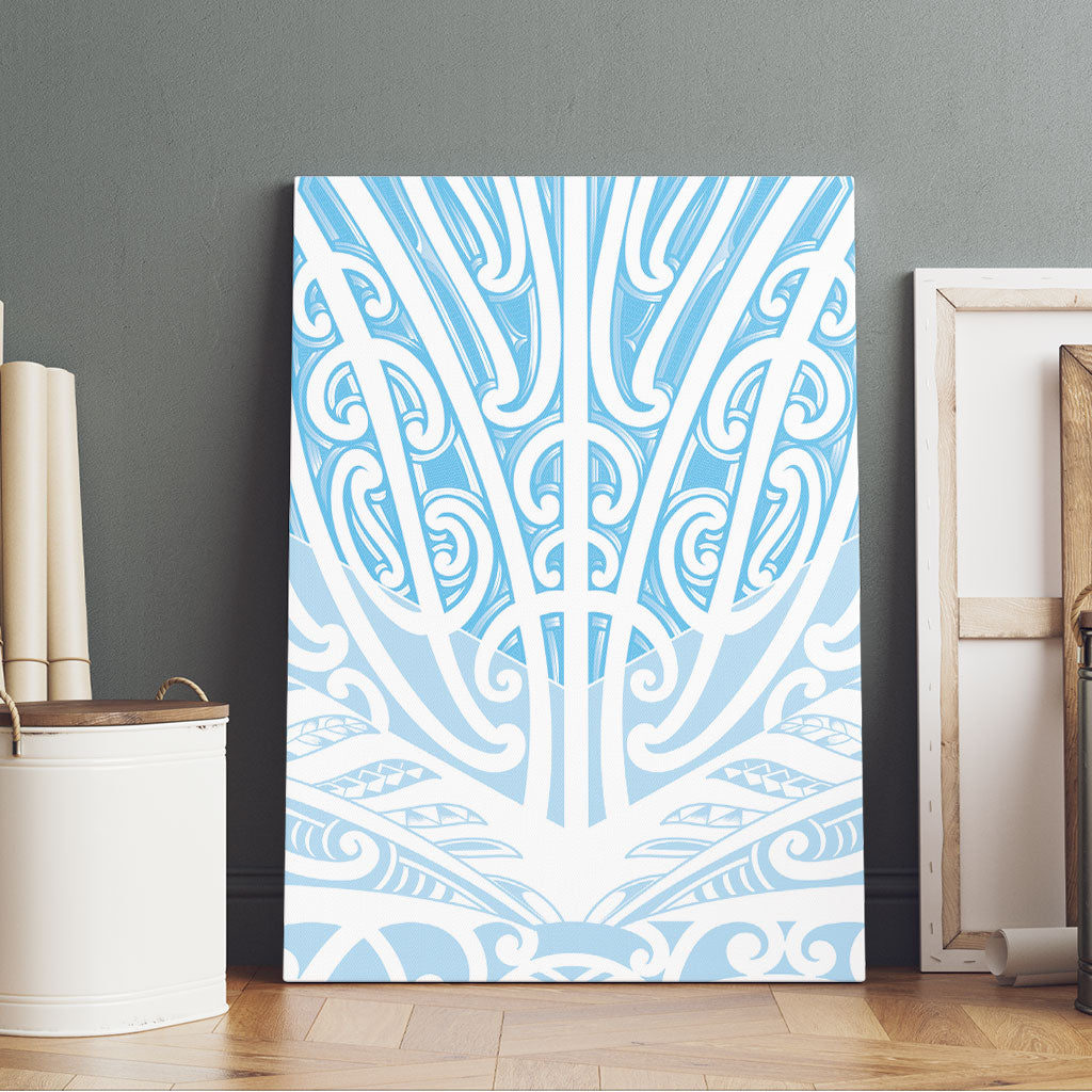 Blue New Zealand Puhoro Maori Tattoo Canvas Wall Art