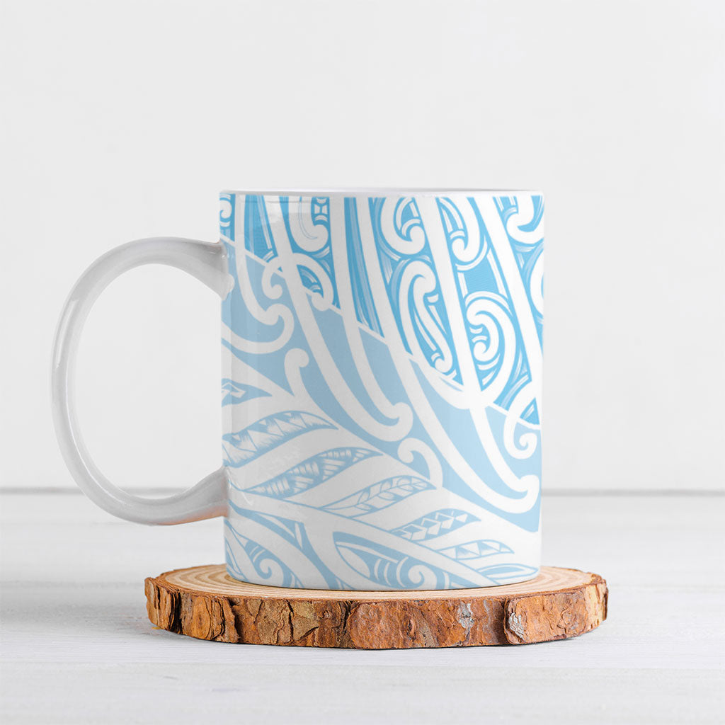Blue New Zealand Puhoro Maori Tattoo Ceramic Mug LT14 Blue - Polynesian Pride