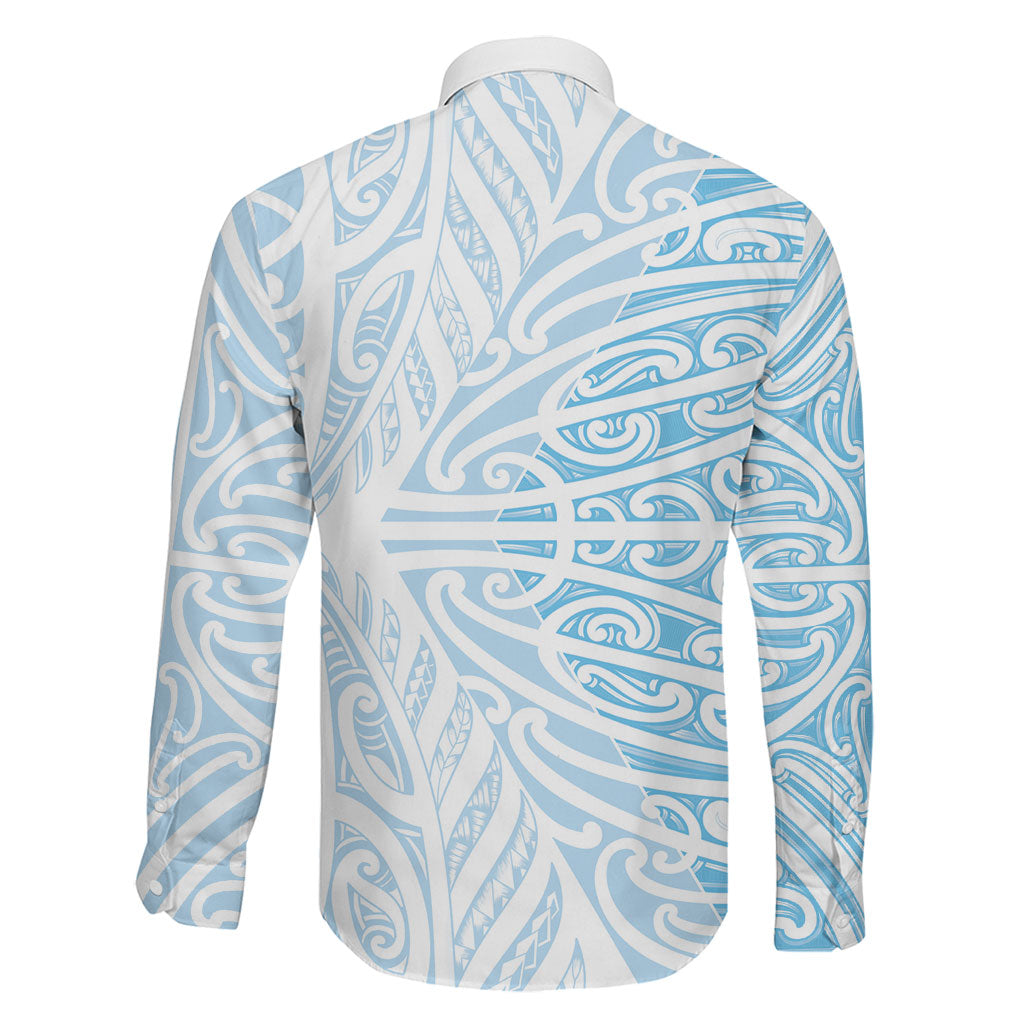 Blue New Zealand Puhoro Maori Tattoo Family Matching Tank Maxi Dress and Hawaiian Shirt