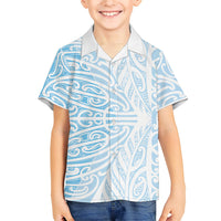 Blue New Zealand Puhoro Maori Tattoo Hawaiian Shirt