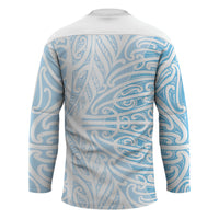 Blue New Zealand Puhoro Maori Tattoo Hockey Jersey