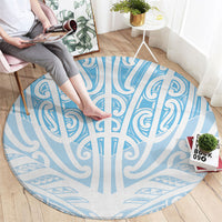 Blue New Zealand Puhoro Maori Tattoo Round Carpet