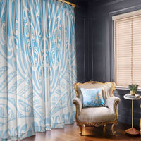Blue New Zealand Puhoro Maori Tattoo Window Curtain