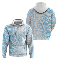 Blue New Zealand Puhoro Maori Tattoo Zip Hoodie