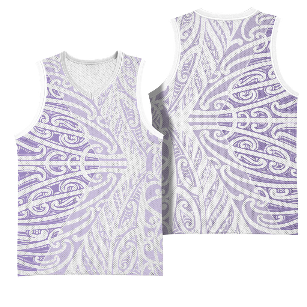 Purple New Zealand Puhoro Maori Tattoo Basketball Jersey