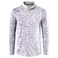 Purple New Zealand Puhoro Maori Tattoo Button Sweatshirt