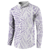 Purple New Zealand Puhoro Maori Tattoo Button Sweatshirt