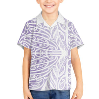 Purple New Zealand Puhoro Maori Tattoo Family Matching Mermaid Dress and Hawaiian Shirt