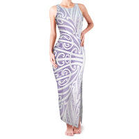 Purple New Zealand Puhoro Maori Tattoo Family Matching Tank Maxi Dress and Hawaiian Shirt