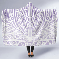 Purple New Zealand Puhoro Maori Tattoo Hooded Blanket